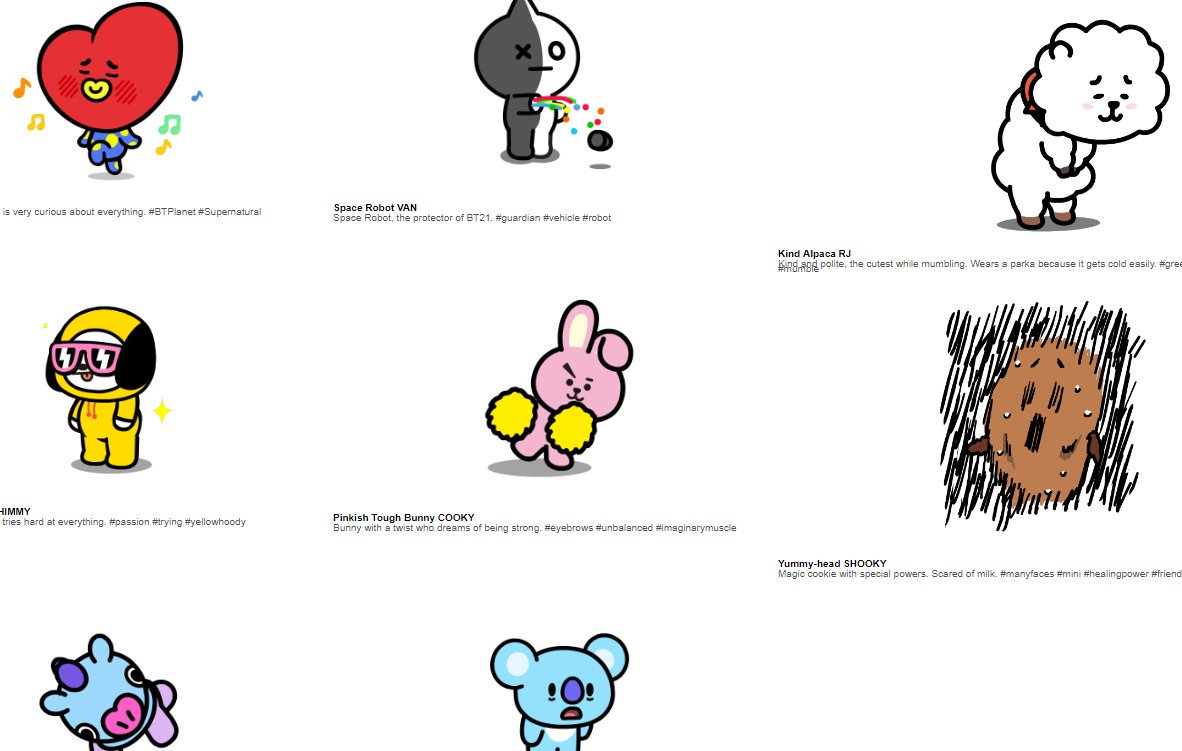 Download BT21 Character In Different Pose Wallpaper, 44% OFF