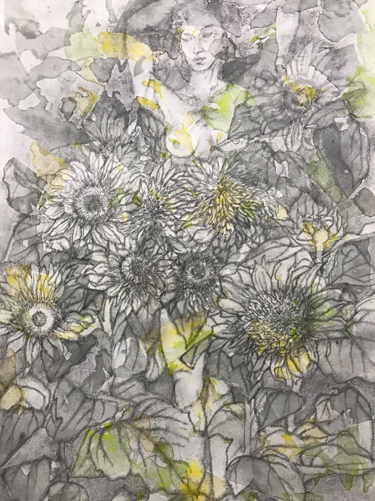 SayocoU's tweet photo. Nothing but you #drawing #collage #sunflower #figure #artwork #artoftheday #art https://t.co/id6Pcs09zB