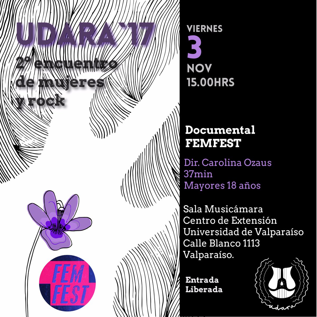 udaramujeryrock's tweet photo. Las amigas del @FemFestchile estarán presentes en el Udara 2017!!! https://t.co/maofEUmWyZ
