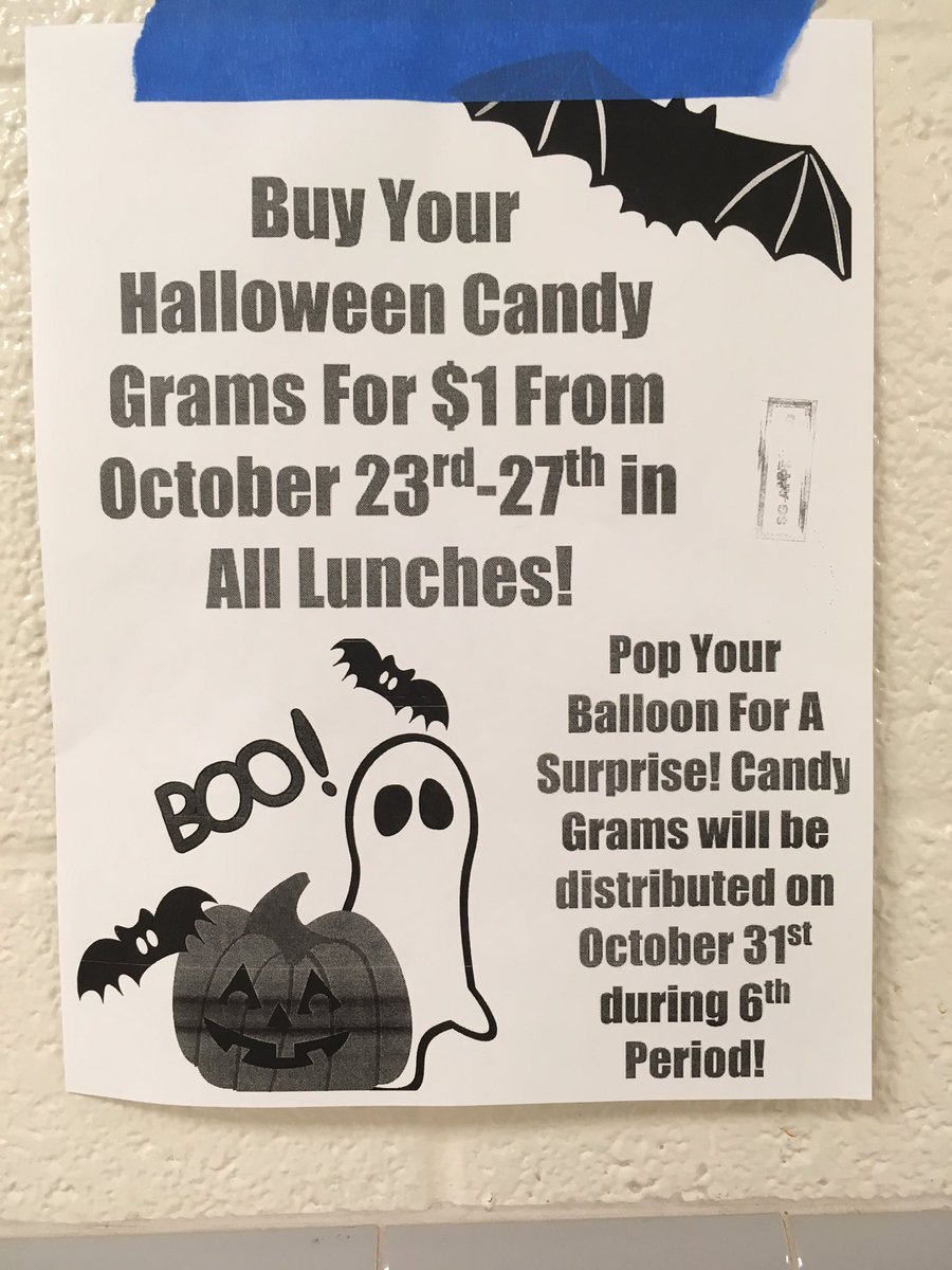 Its getting spooky at FHS👻 get ready to celebrate Halloween w Candy grams for sale until Friday, Spirit Week beginning Friday &amp;Movie Night!