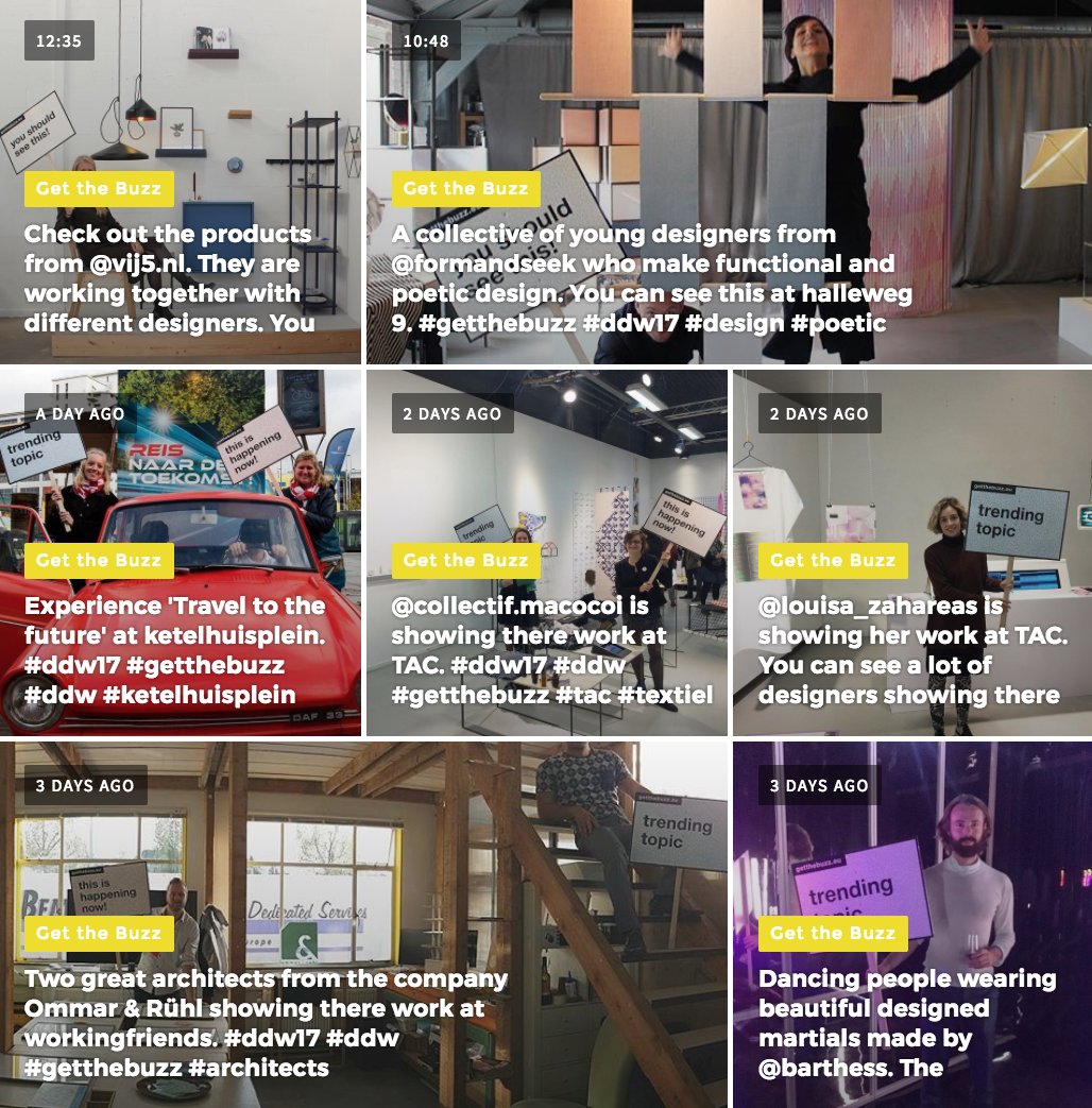 GettheBuzzLive's tweet photo. the promoteam is walking around! whats the next 'Place to be'?! @dutchdesignweek #ddw17 #dutchdesignweek https://t.co/iThHv6AtEm https://t.co/fJlzjw3xOX