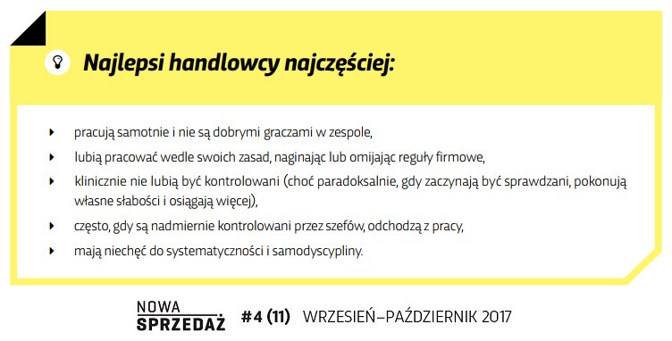 Jak zadbać o rozwój najlepszych handlowców? Aby odpowiedzieć na to pytanie, należy określić, jacy oni są. Więcej--> goo.gl/r3GWk6