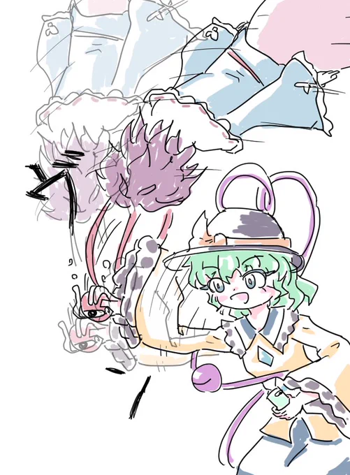 #深夜の真剣お絵描き60分一本勝負さとり「ポケモンGO面白いわよ、今からやり方説明するからこれ持っt」こいし「わかった(超速理解)」 