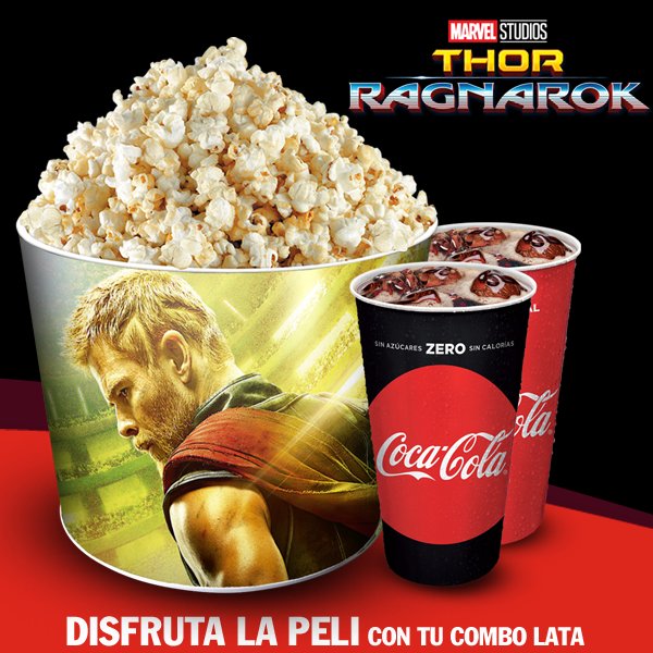 cinespinedo's tweet photo. ¡Con el estreno de #Thor #Ragnarok llegan los combos exclusivos y coleccionables! #ComboLata #ComboPeli https://t.co/K3GFbO7qml