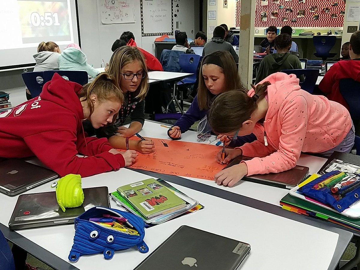 MissKtech's tweet photo. 6th graders graffiti what the rules for quarter 2 I.T. should be #62learns #cmslearns #chippride https://t.co/3OEdqBOtdX