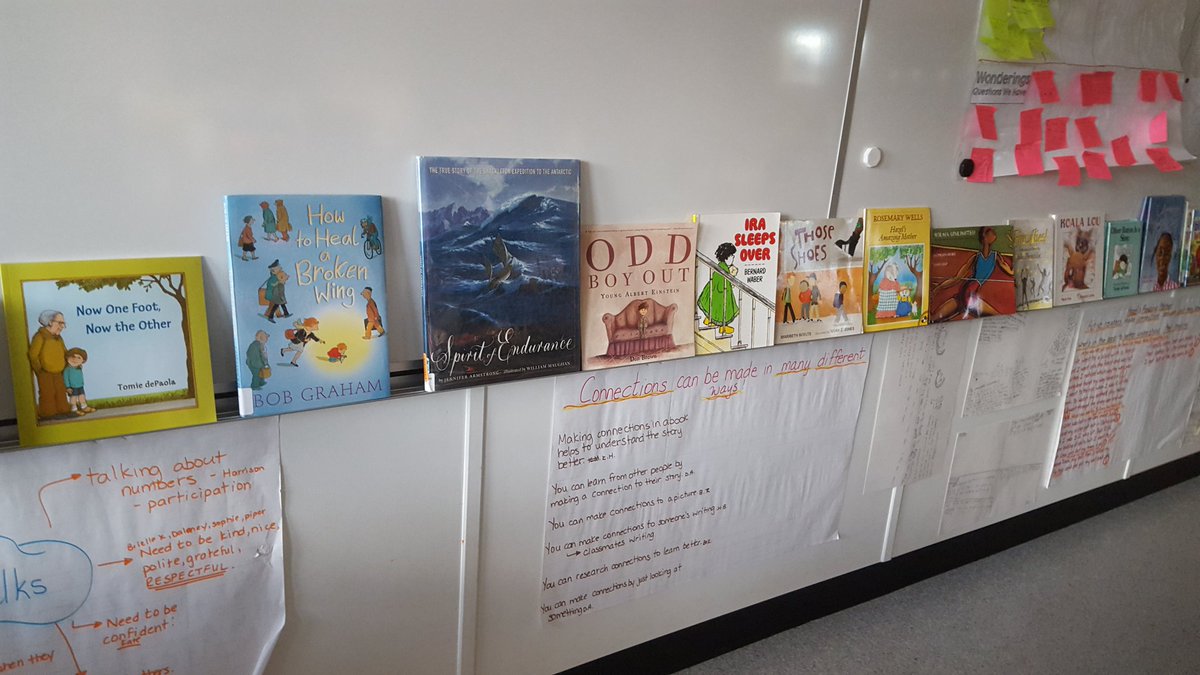 86LeeAnne's tweet photo. A month of studying endurance and connections. Lots of hard work and wonderful thinking inspired by these stories! #gr3workshop #PSSDvhs https://t.co/W1yINkLtkL