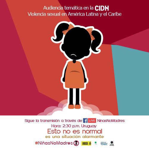 AmnistiaOnline's tweet photo. Hoy en #CIDHAudiencias apoyaremos la audiencia “Violencia Sexual Contra Niñas en Latinoamérica” #NiñasNoMadres en: https://t.co/awswkcLolD https://t.co/iFI5VbSYR7