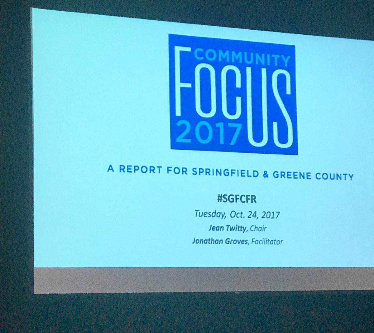 CoraJScott's tweet photo. Learning about the community’s strengths and weakness at the bi-annual release of #CommunityFocusReport https://t.co/z423oohAC3
