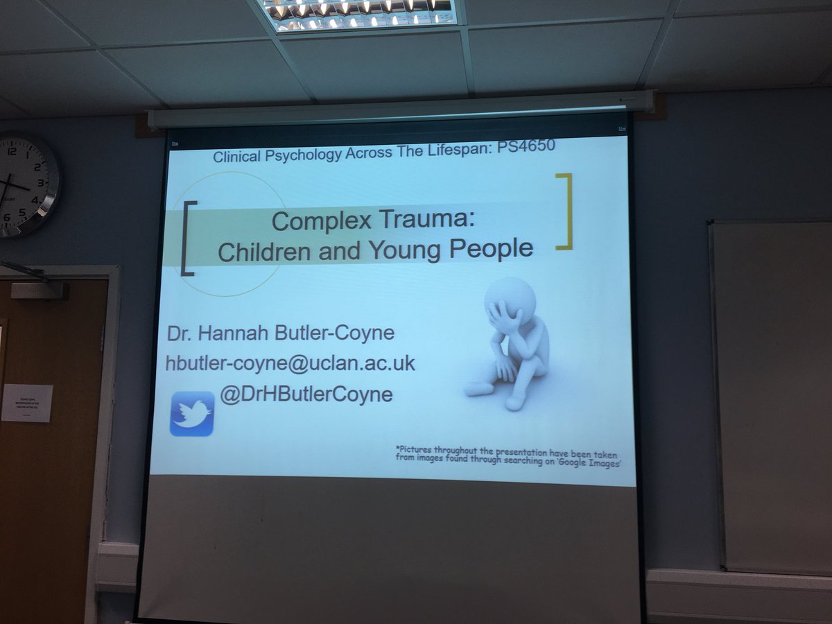 DrHButlerCoyne's tweet photo. Great morning @UCLanClinPsych, such thoughtful students! Although room booking situations made me have to think on my feet! #NoTimeToPanic https://t.co/fHZSKn1GJJ