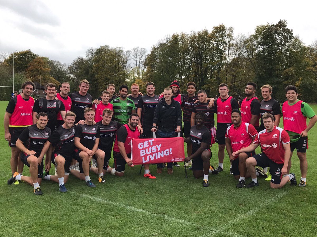 Hambofoundation's tweet photo. @spencerwatts69 visited @Saracens to promote the Foundation today https://t.co/DN9epgerKe