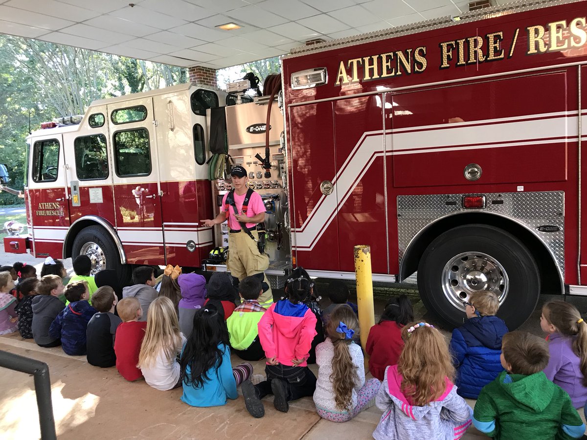 lhobbsk's tweet photo. We are loving our visit from the Athens Fire Department. #oneAthens #JNESrocks https://t.co/osw4AeGmTc