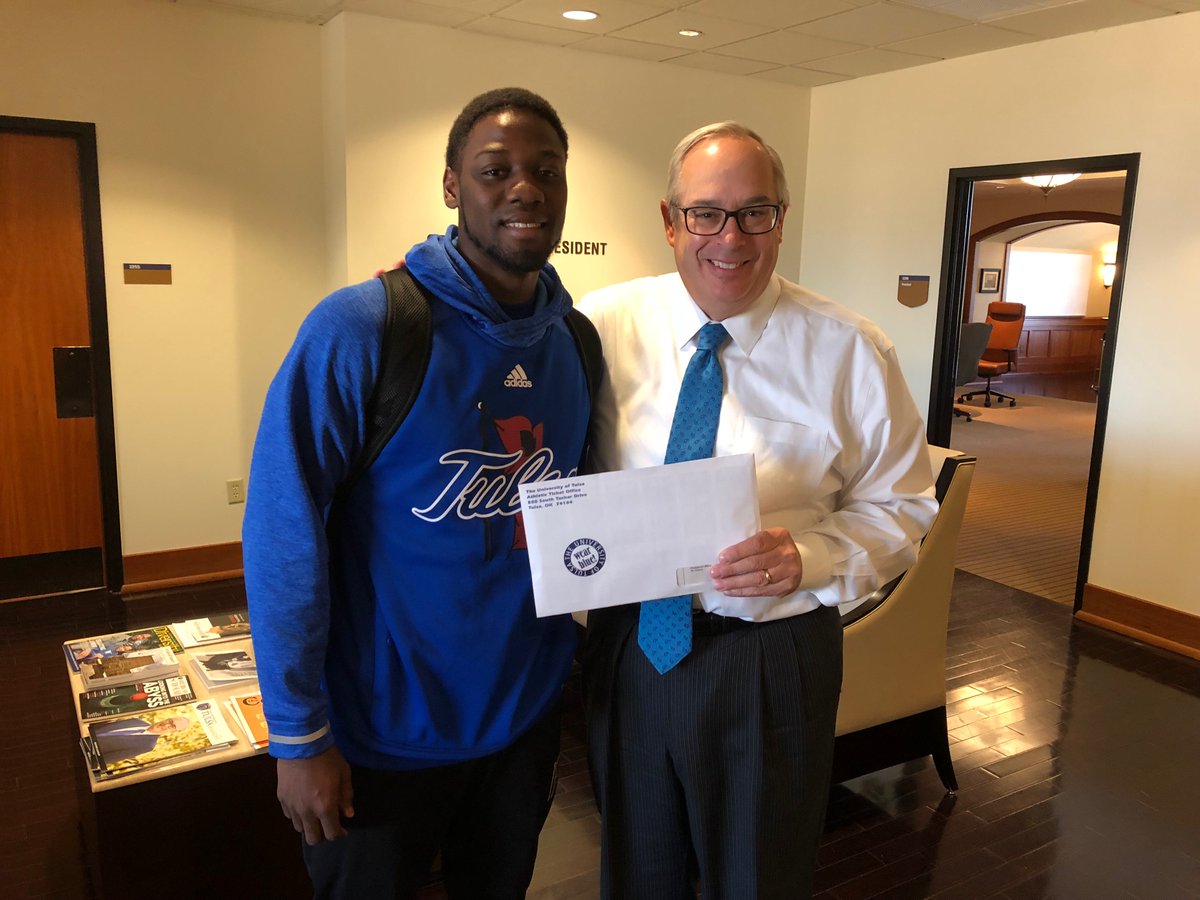 The season is just six days away and <a href="/SterlingTaplin4/">Sterling Taplin</a> made a special season ticket delivery to <a href="/utulsa/">The University of Tulsa</a> President Dr. Gerry Clancy.
