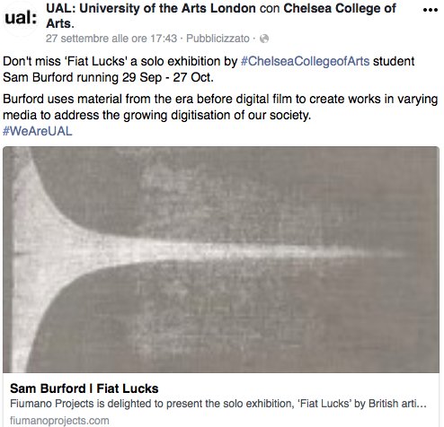 FiumanoProjects's tweet image. #fiatlucks a solo exhibition by #ChelseaCollegeofArts student Sam Burford

Don&apos;t miss the artist talk TODAY at @FiumanoProjects from 6.30 pm