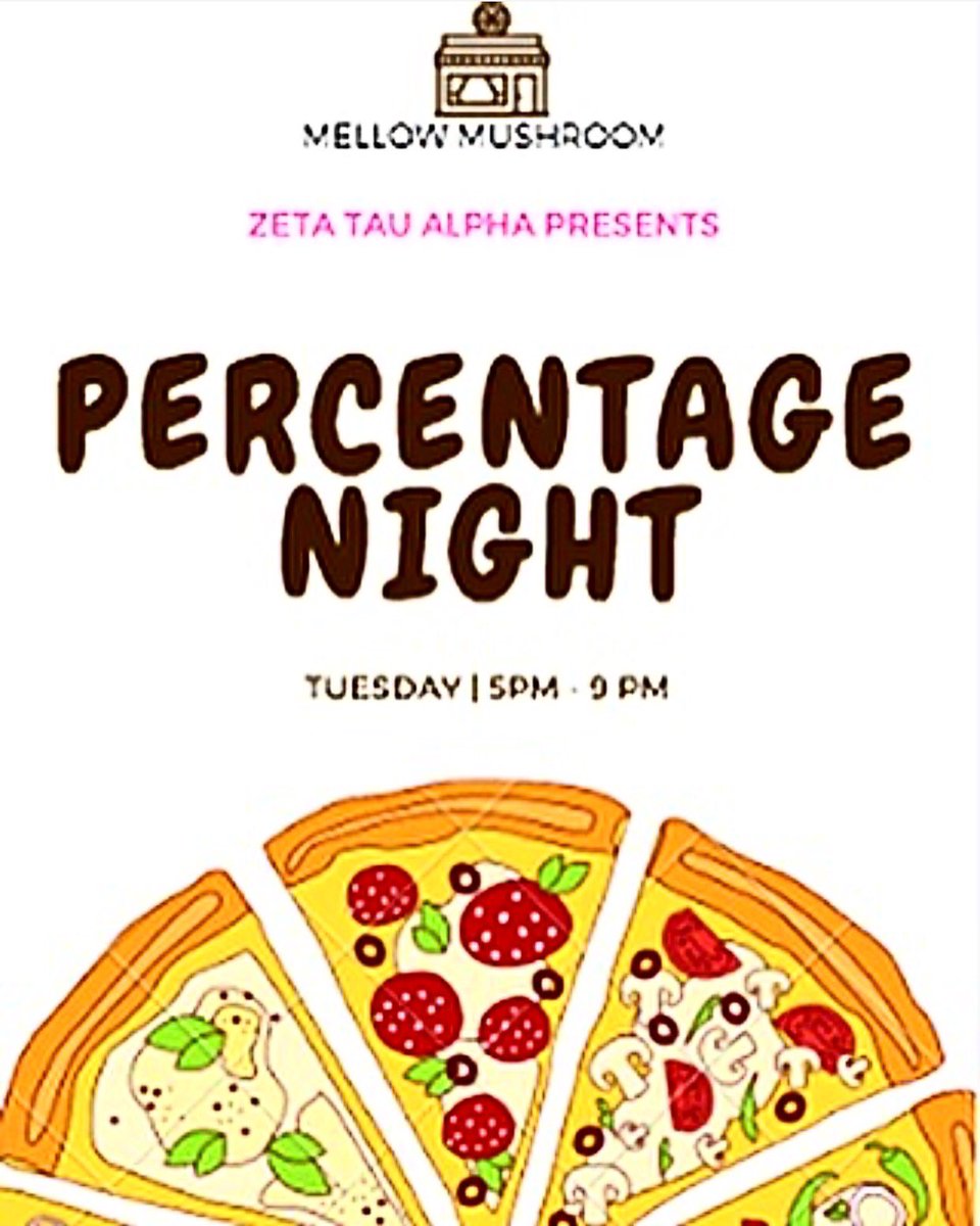 Come support <a href="/ztavsu/">VSU ✰ Zeta Tau Alpha</a> and go to mellow tonight from 5-9! Make sure you say you are there for ZTA percentage night when you pay!