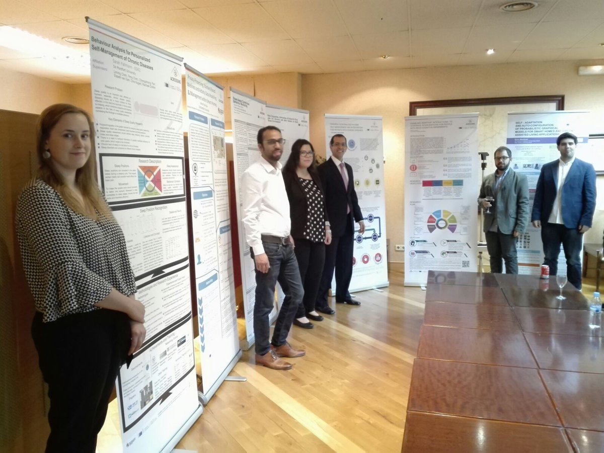 LifeSTech's tweet photo. Poster session at the Mid Term Review meeting of ACROSSING MSCA project #h2020 @MSCActions @acrossing_itn @La_UPM @telecoupm https://t.co/ypANIX99wR