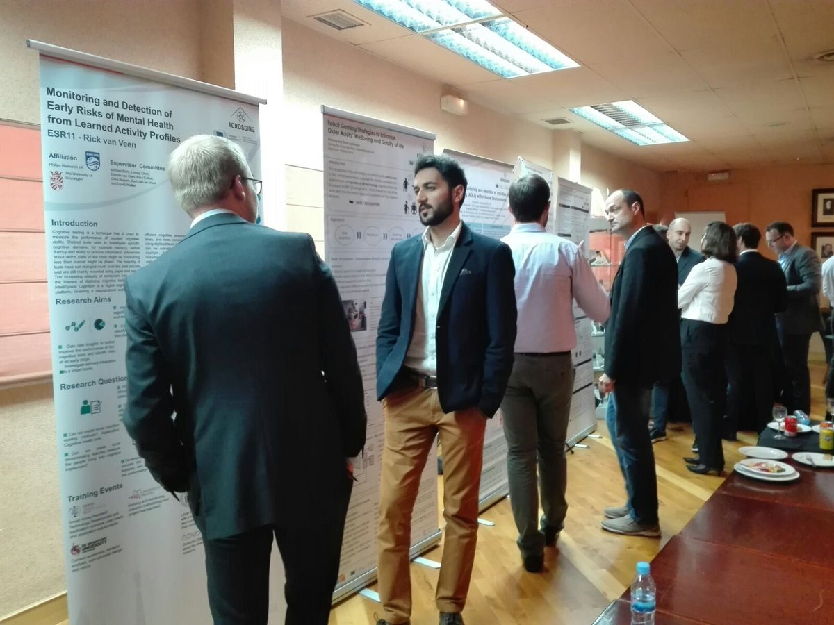 LifeSTech's tweet photo. Poster session at the Mid Term Review meeting of ACROSSING MSCA project #h2020 @MSCActions @acrossing_itn @La_UPM @telecoupm https://t.co/ypANIX99wR