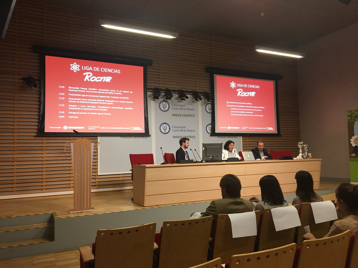 roctarES's tweet photo. Comenzamos la entrega de premios #ligadeciencias @uc3m https://t.co/nt7pqC1Lyp