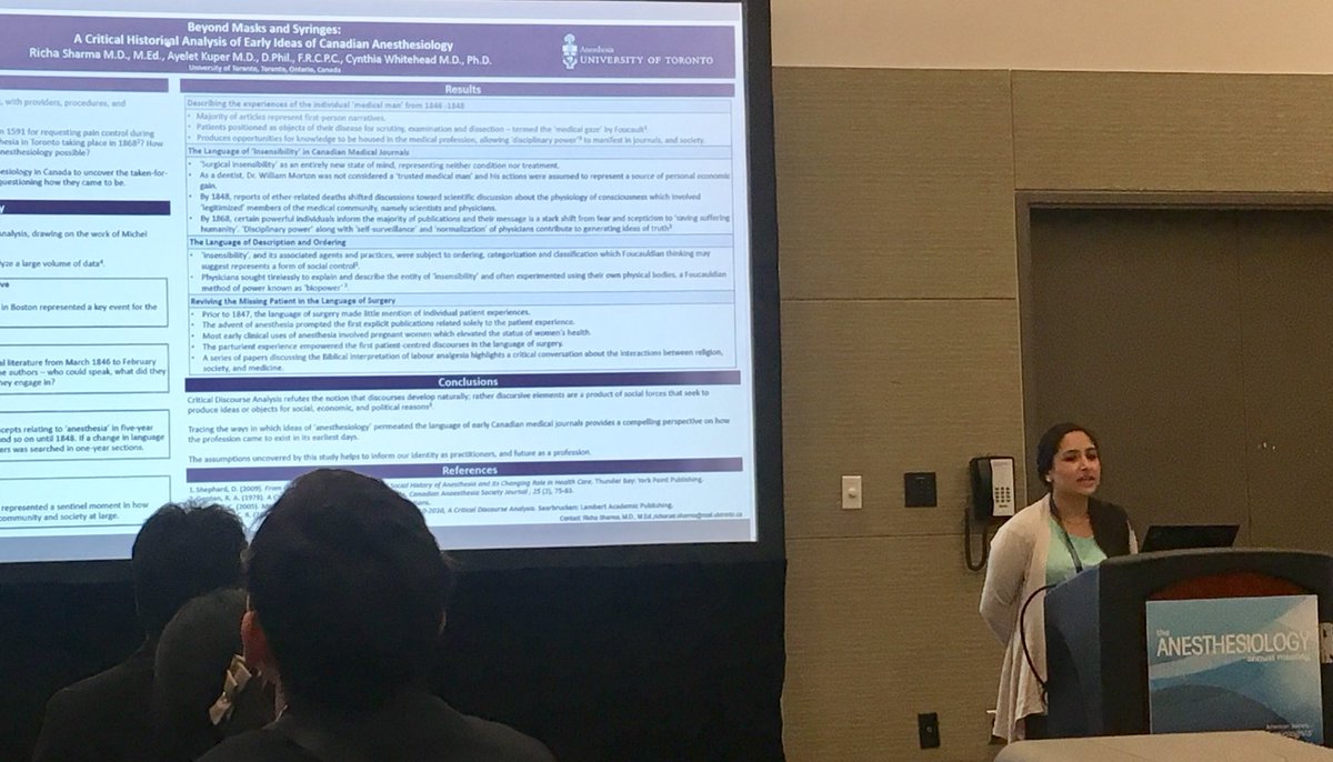 Congrats Richa Sharma, Anesthesia resident, on very well received presentation at #ASA2017 “Beyond Masks and Syringes” @UoTAnesthesia