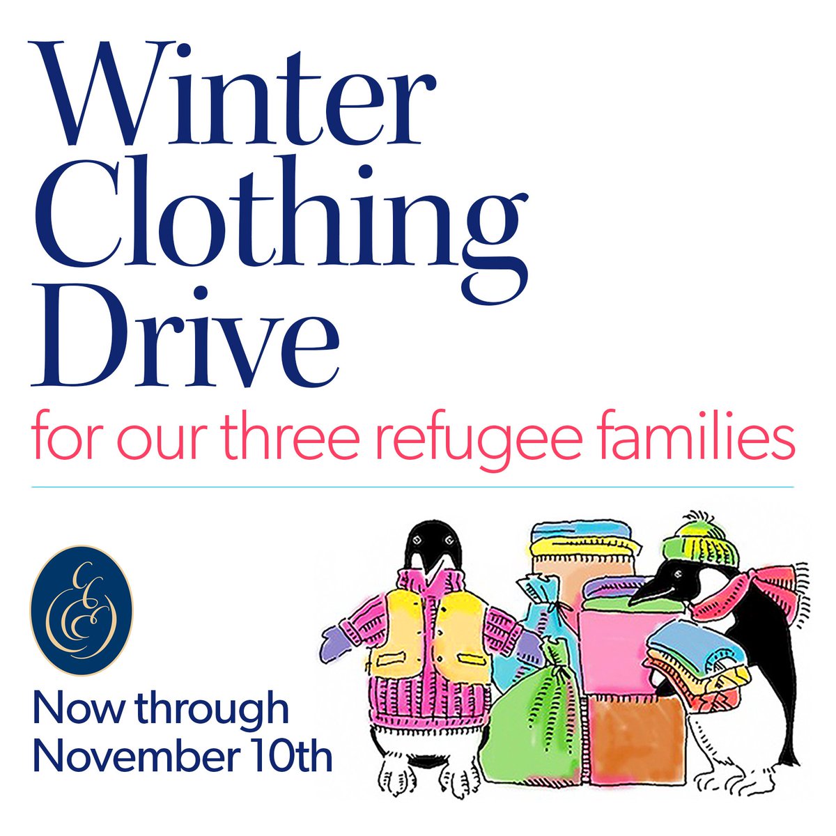 ICSJParish's tweet photo. Help our 3 refugee families prep for the Chicago winter by donating your unused winter clothing. See https://t.co/xJ35kvGy5y for more info. https://t.co/3XhZ77OvAm