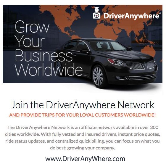 GroundLink's tweet photo. The Driver Anywhere Network operates in over 300 cities worldwide, are you ready to take your business to the next level? Come see us at booth #51 at the @Chauff_Driven Tradeshow and grow your business overnight! #CDOrlando #CDShow2017 https://t.co/FXPQcJMVBB