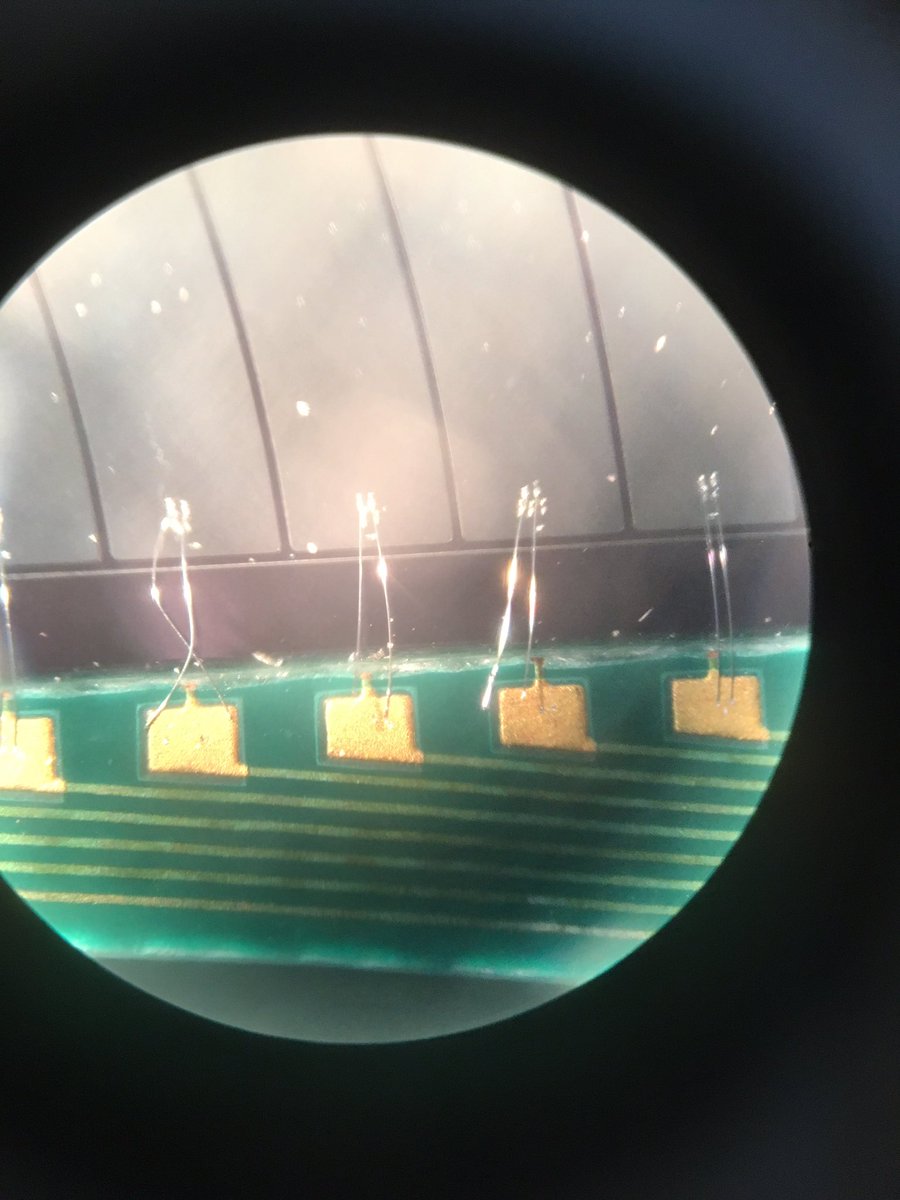 We're checking for broken bond wires on our Double-Sided Silicon Strip Detector (DSSSD)