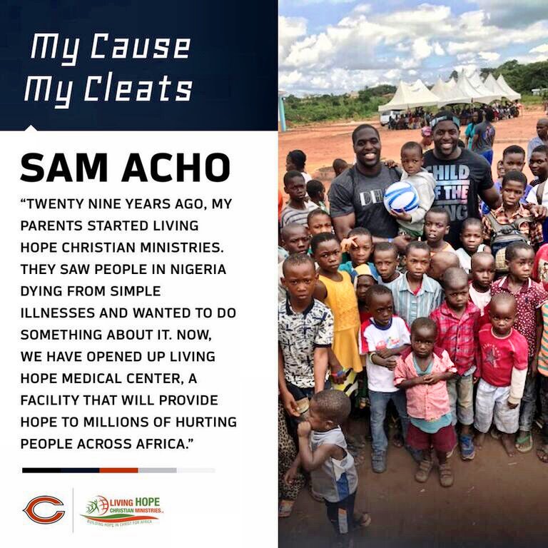TheSamAcho's tweet photo. Excited to send out cleats to get painted for #mycausemycleats ... pumped to have some teammates supporting #LivingHope as well! #Nigeria https://t.co/qsH81IbS2H