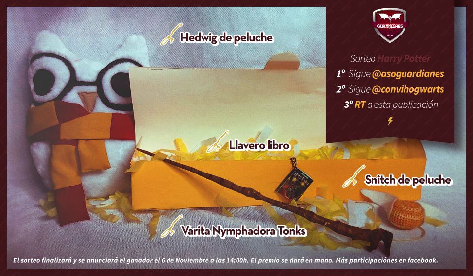 AsoGuardianes's tweet photo. ¡Sorteo mágico! 🧙‍♀️
Un pack de cositas de Harry Potter!! ⚡️
☝️ Sigue @AsoGuardianes 
✌️ Sigue @ConviHogwarts 
👉 RT a la publicación. https://t.co/ctH3bPybkQ