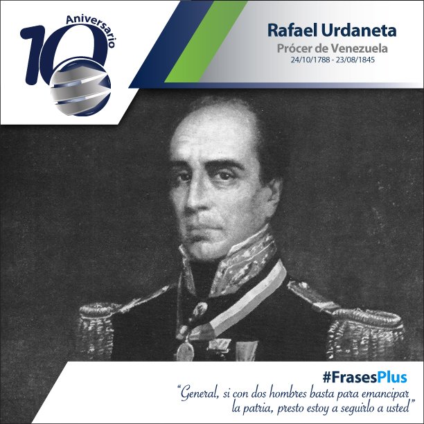 Banplusonline's tweet photo. Hoy se celebra el 229° aniversario del natalicio del General en Jefe Rafael Urdaneta #FrasesPlus #24Oct https://t.co/Lv2Cuoto0y