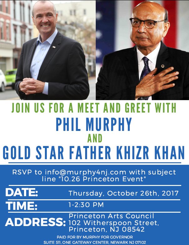 MercerDemsNJ's tweet photo. Looking 4ward to hearing from Kazir Khan as he supports @PhilMurphyNJ https://t.co/hLTobe2A4K