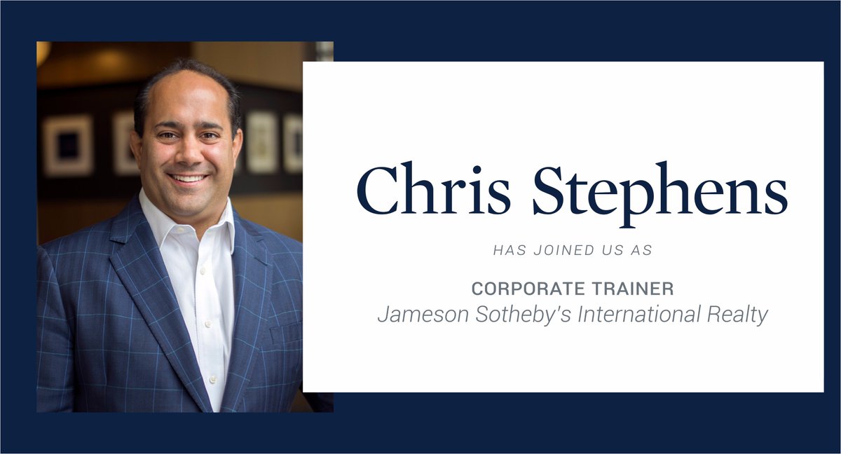 Jameson SIR (@jamesonsir) on Twitter photo Please join us in welcoming Chris Stephens to the <a href="/JamesonSIR/">Jameson SIR</a> team!
#JamesonSIR #SothebysRealty #ExtraordinaryBrand Please join us in welcoming Chris Stephens to the <a href="/JamesonSIR/">Jameson SIR</a> team!
#JamesonSIR #SothebysRealty #ExtraordinaryBrand