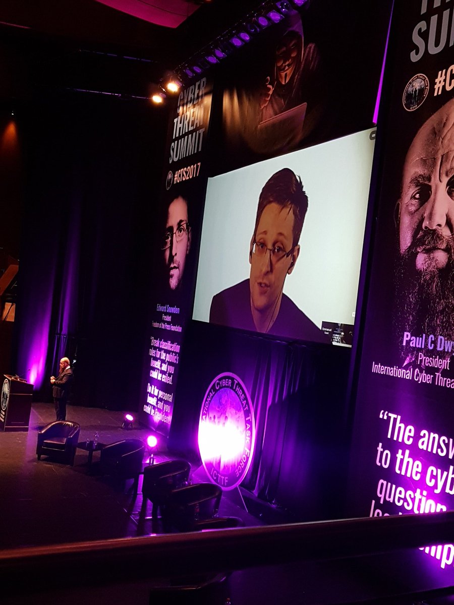 aashaypab's tweet photo. The answer to the cyber question is leadership. @Snowden  #CTS2017  @icttf  @TheCyberSummit @DublinCityUni https://t.co/EIrtGQHgMN
