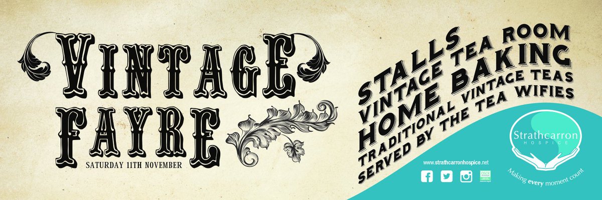 strathcarron1's tweet photo. Anyone for tea, cake and some vintage treasures? Join us in Bridge of Allan on 11th November for the Vintage Fayre! #treasures #teawifies https://t.co/Kmn9uayWRp