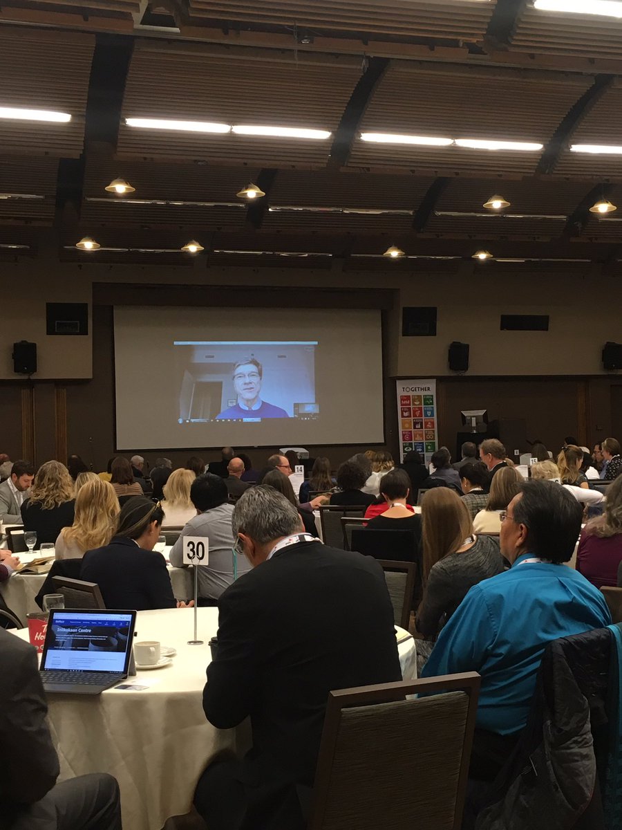 ACGCNow's tweet photo. We're honoured to have Jeffery Sachs Skype in for a session this morning! #Together2017 #SDGs https://t.co/jtV6nHhMyd