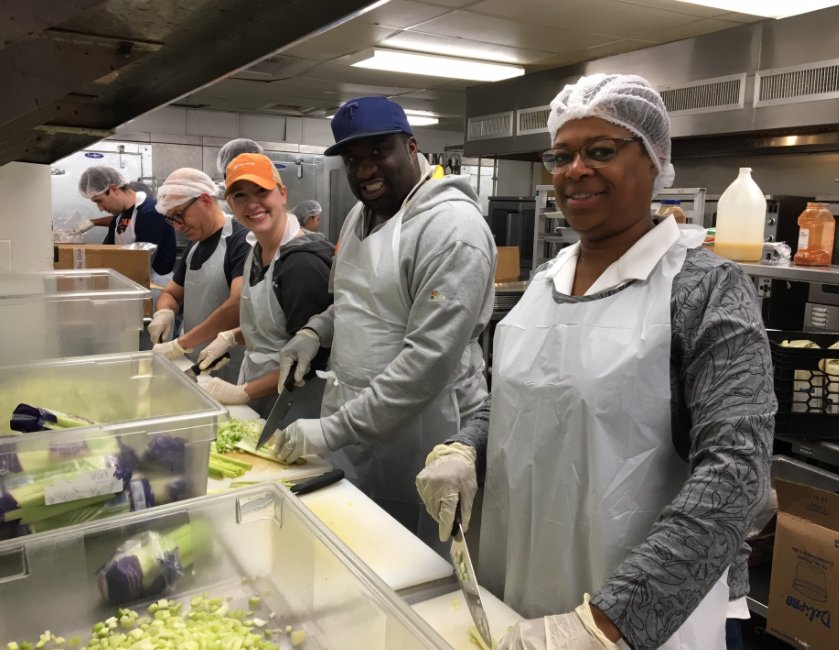 msphilanthropic's tweet photo. #MSFTGive is happening all over the US! Our DC employees worked with @dcck to create balanced meals for the local homeless community. https://t.co/mduat3JvE7