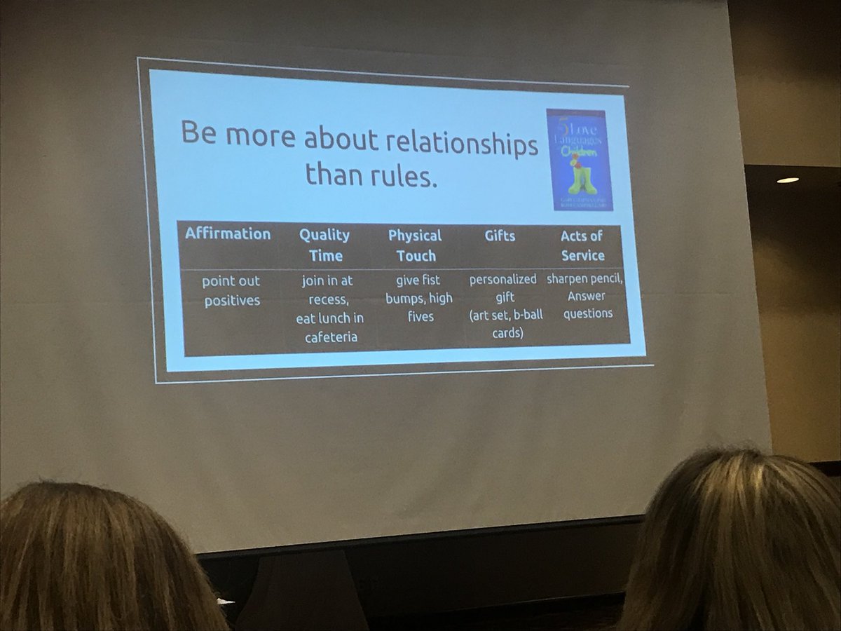 mcharlt's tweet photo. How to reach and teach kids! I love the 5 Love Languages. #NCAEE2017 @justinfashley https://t.co/kCKD3B2lyr