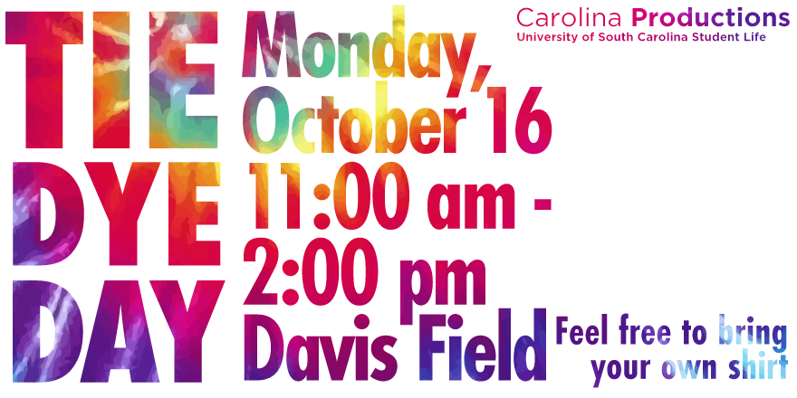 usccp's tweet photo. Tie Dye Day is happening NOW! Come by Davis Field to tie dye a #Cockstock2017 rally towel! https://t.co/OT1yLRr3j5