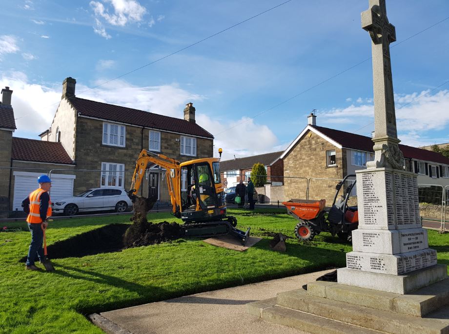 WLStraughan's tweet photo. Starting our #PathConstruction work at the War Memorial in our hometown of #Bedlington! 🚜 https://t.co/WQrbusLg3n https://t.co/ivHMChUoBn