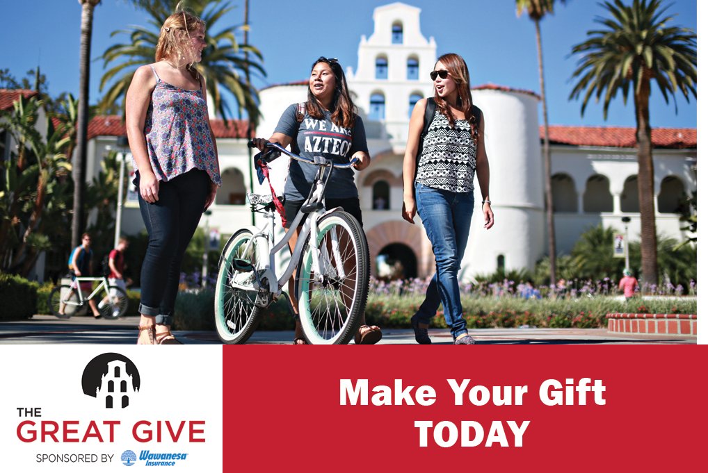 sdsualumni's tweet photo. Share your #AztecExperience during #SDSUgreatgive! How has @SDSU  impacted you throughout the years? https://t.co/odw36jLXkL https://t.co/oGLF6jSXKP