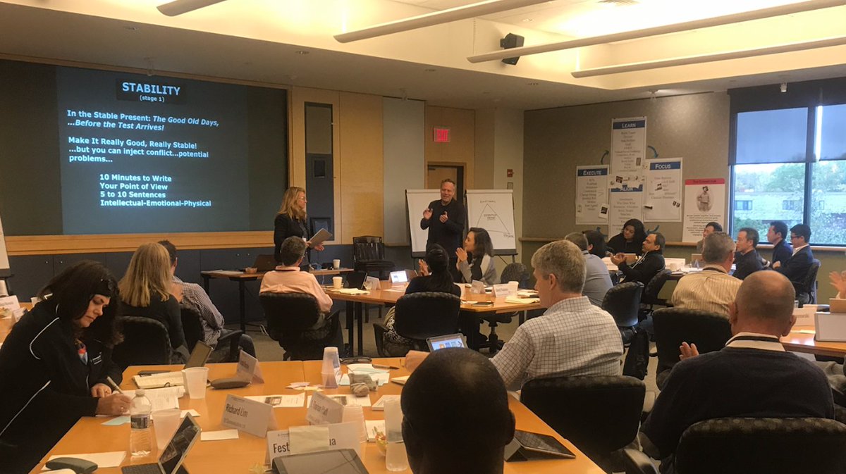 ColumbiaExecEd's tweet photo. Today at the #AdvancedManagementProgram, we're learning about working through conflict in an engaging session with Bruce Craven @ledsofa https://t.co/j8hWjkj2Pc