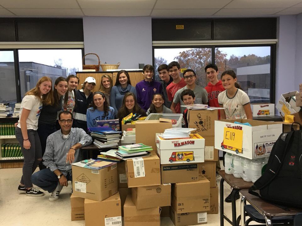 NS_Tigers's tweet photo. HS Student Council's donation collection for a Texas school affected by Hurricane Harvey. #NS_Tigers #HelpingTexas https://t.co/0RnLCn4W8h