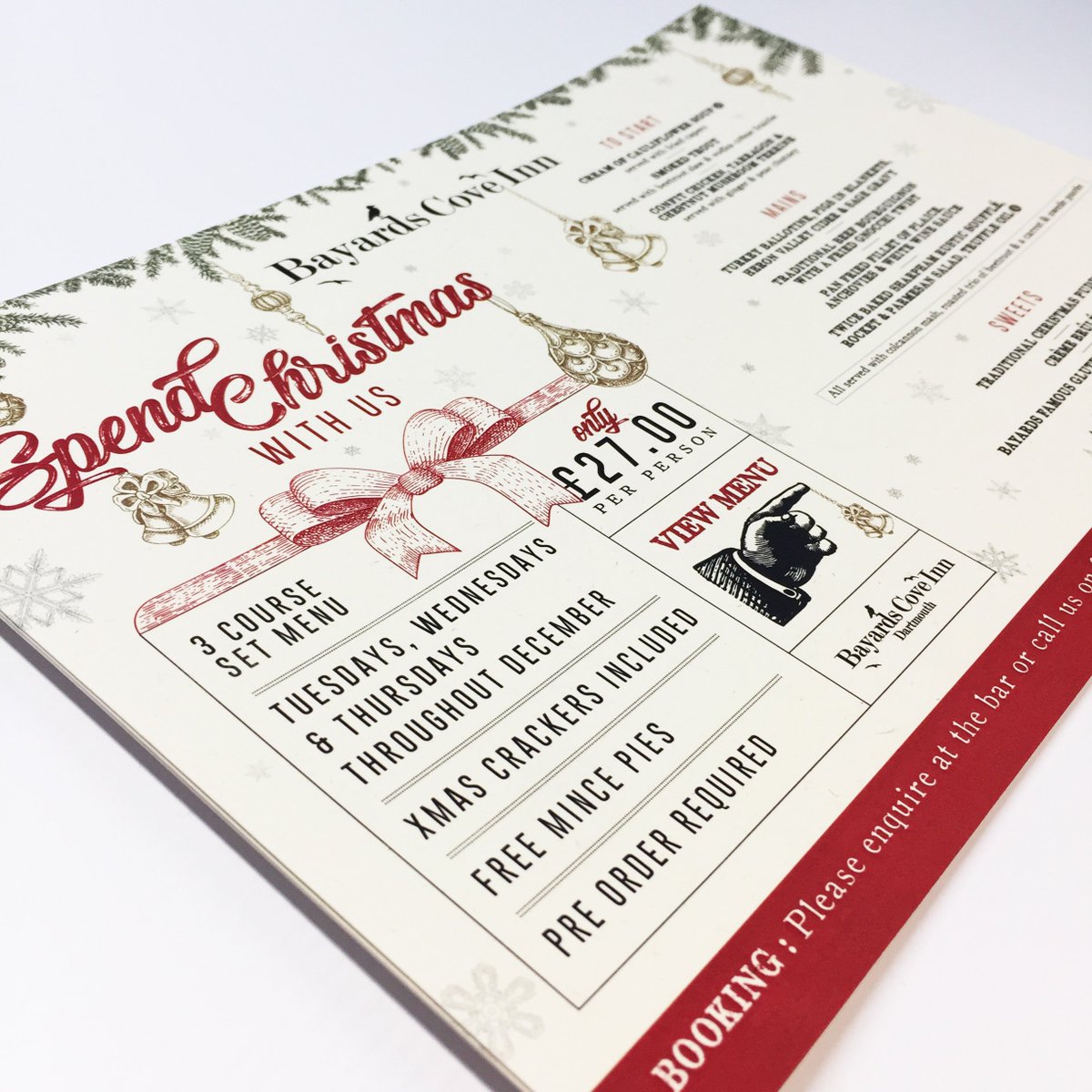 SlimDesignPrint's tweet photo. Festive and #professional #Christmas #Party #Menus for Bayards Cove Inn. #Designed and #printed by Slim Design. https://t.co/ghcu2dpVCd