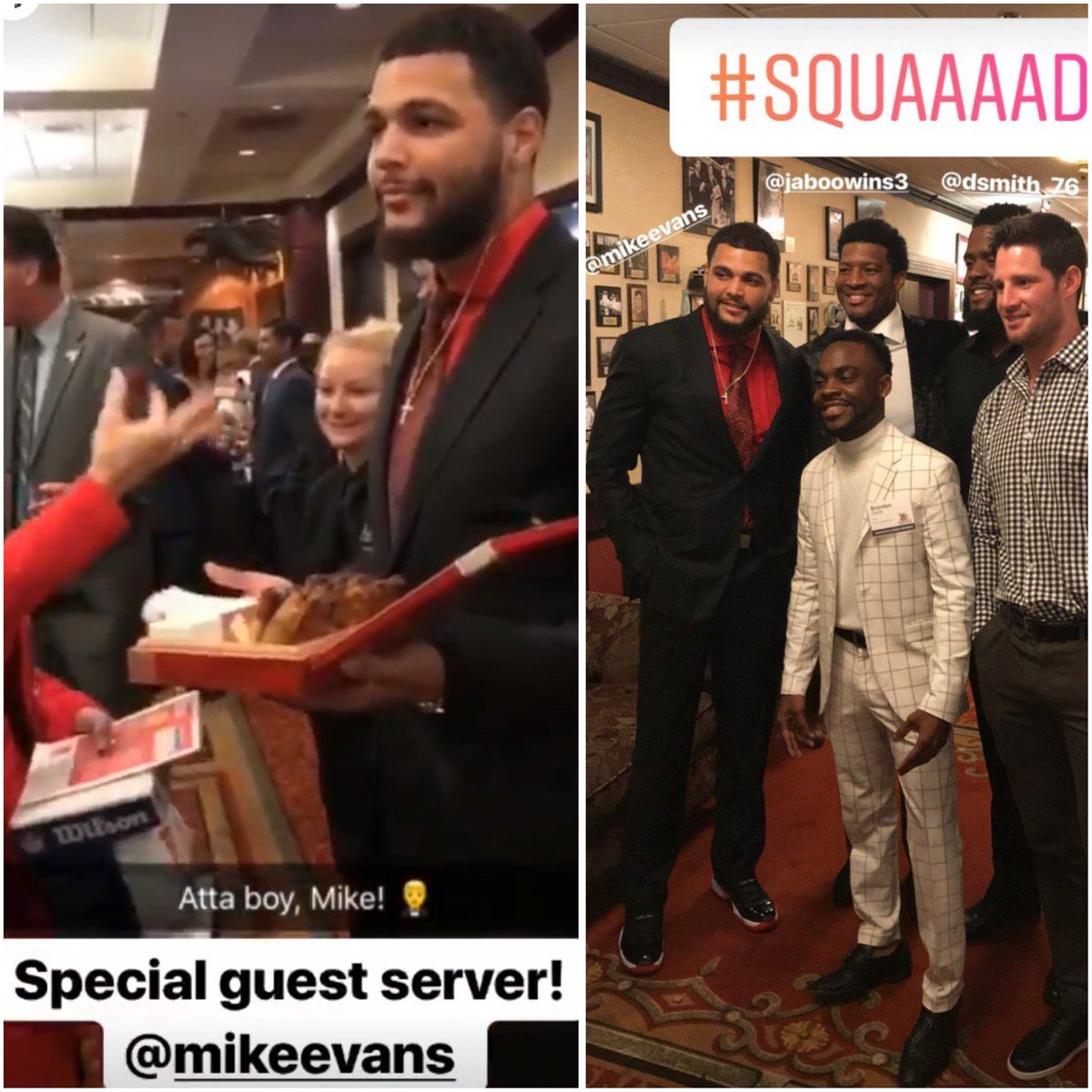 Mike Evans lent his support to teammate #JameisWinston at his “A Night to Achieve Dreams” launch event last evening.