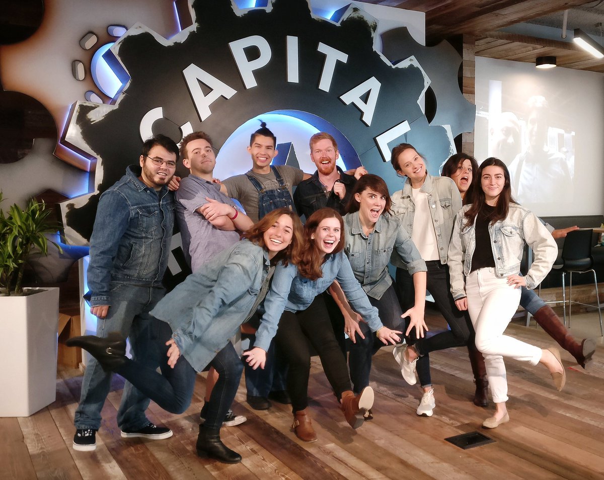 dearmrduffy's tweet photo. Our best #twodenimtuesday showing yet! Hey @jasideshow, whatcha got? @indeed @CapitalFactory https://t.co/sP4E06FdPz