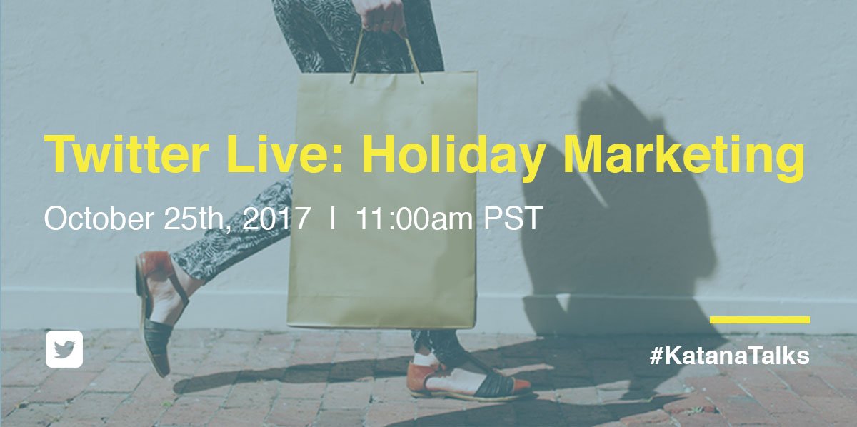Katana_Media's tweet image. TOMORROW: Katana's own Chris Dyer &amp;amp; Laura Wustoff discuss #programmaticmedia and #holidaymarketing campaigns on #KatanaTalks. @TwitterLive