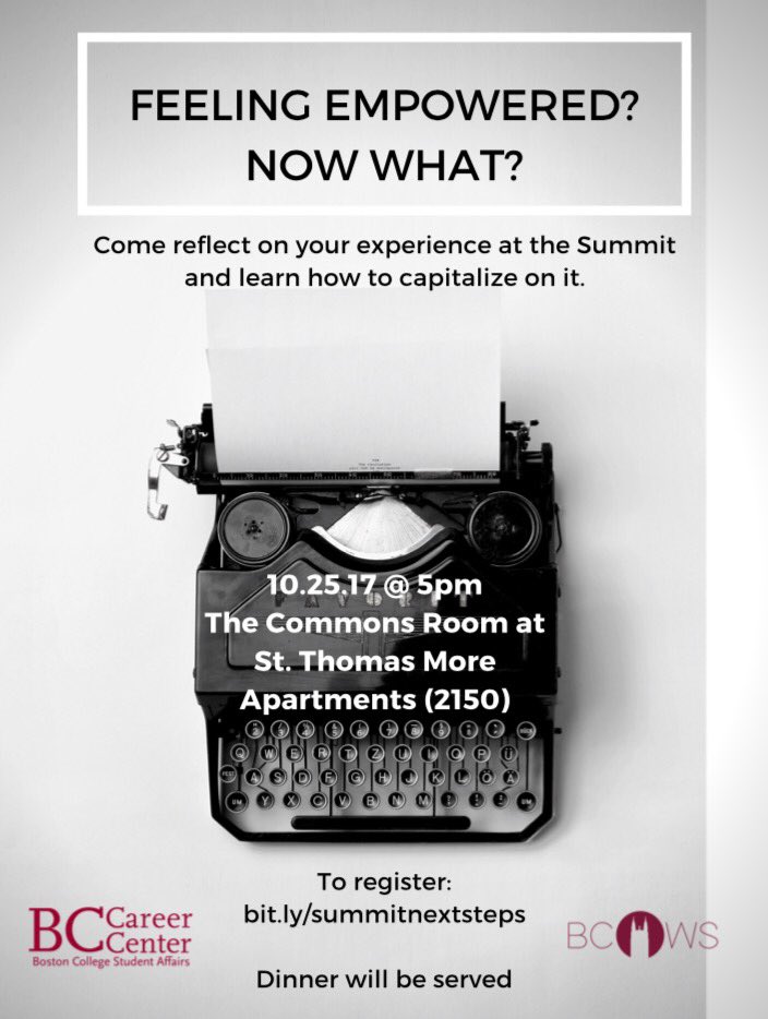 bcwomenssummit's tweet photo. Looking to continue the great conversations you started at the Women's Summit? Join us and @BC_Career for dinner at https://t.co/4IlCUZIMGS https://t.co/LIpdIArWmt