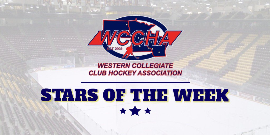 WCCHAhockey's tweet photo. #WCCHA 3 Stars of the Week 10/19-10/22:
1⭐- Tyler Malerich, D, UMD
2⭐- Mason Emerson, F, SCSU
3⭐- Mitchell Cerrato, F, UST https://t.co/aGXKXocIED