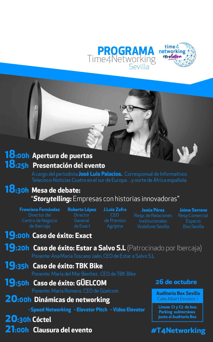BoxCartuja's tweet photo. Llega a Box el evento para hacer contactos, descubrir claves del éxito empresarial y últimas #tendencias en #digitalización: @t4networking https://t.co/zkPbwAeaHX