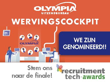 Olympia is officieel genomineerd en kanshebber Recruitment Tech Award 2017 <a href="/RecrTech/">Recruitment Tech</a>. Lees meer en breng uw stem uit bit.ly/2yOBXgs