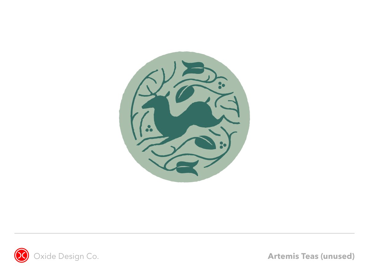 oxidedesign's tweet photo. It's Josh's birthday this week, so we're featuring one of his favorite logos: a concept for @ArtemisTeas. #logotuesday https://t.co/b24Lz6GFQz