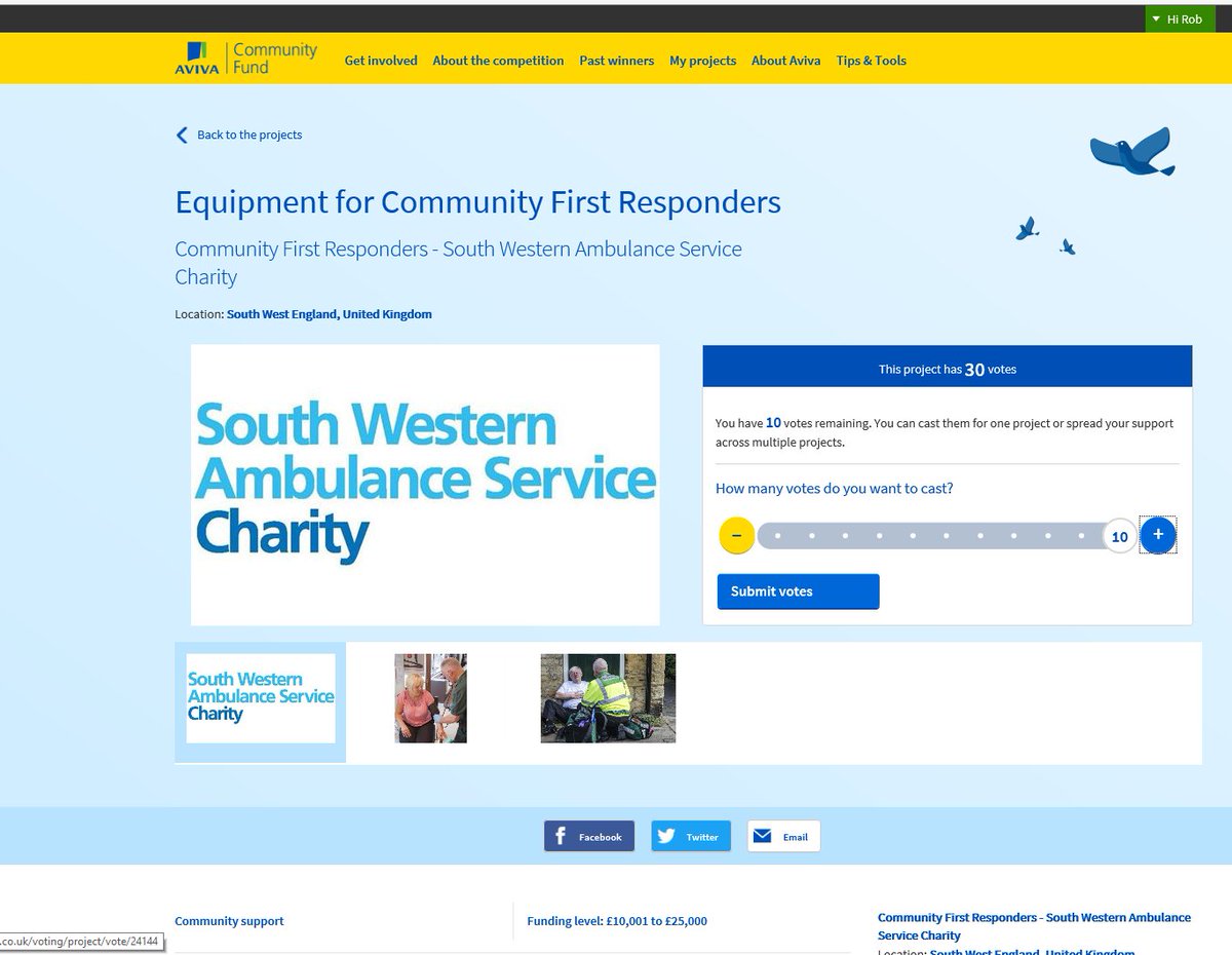 RobH_Akumen's tweet photo. **Calling for your help**
Please vote for our #AvivaCommunityFund #CommunityFirstResponders @swasFT I've pledged 😀https://t.co/Pn2PDxT42z https://t.co/T2H9yhZuIS